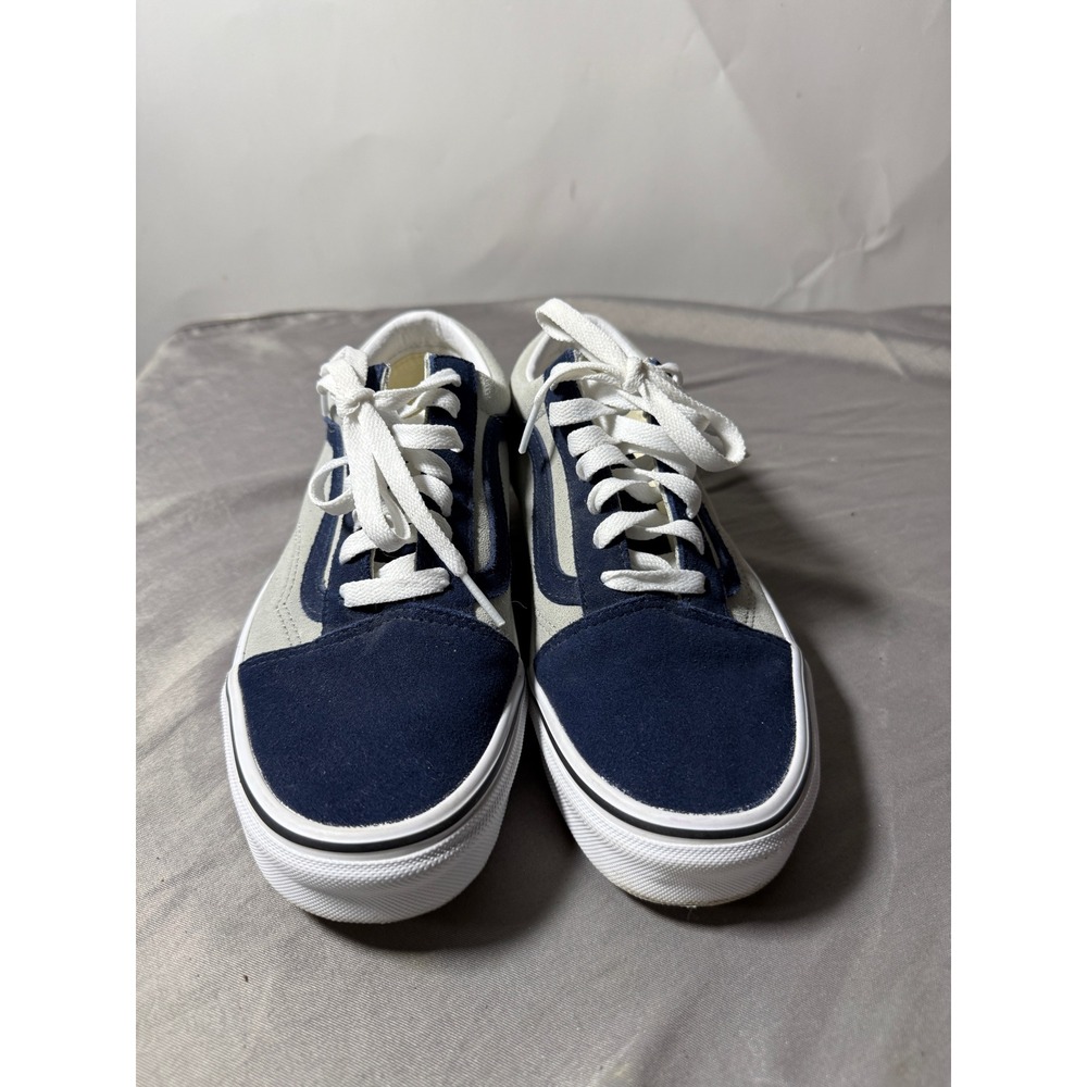 Vans‎ Old Skool Navy Gray Suede Canvas Low Top Skate Shoes Unisex US 7.5W/6M